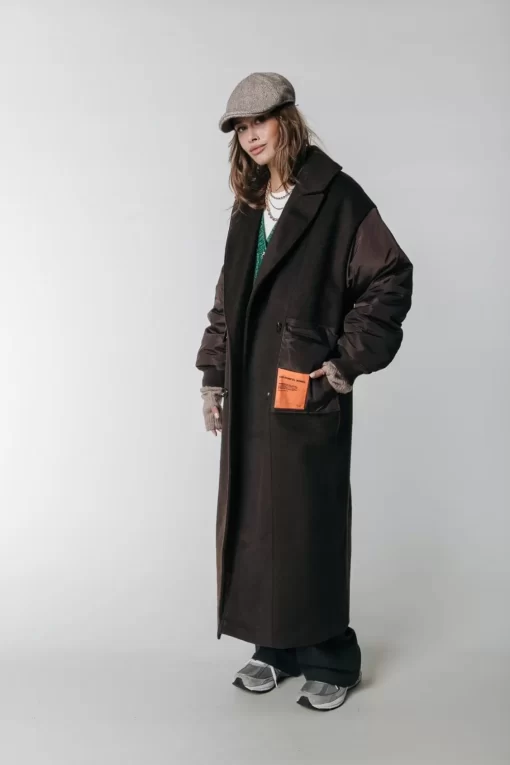 Ada Wool Long Coat | Cacao | Colourful Rebel Best
