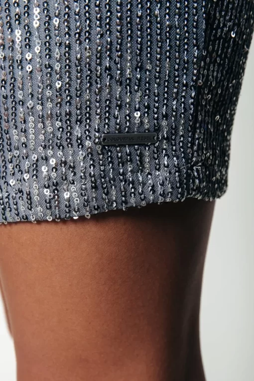 Belle Sequins V-Neck Dress | Metallic Silver | Colourful Rebel Flash Sale