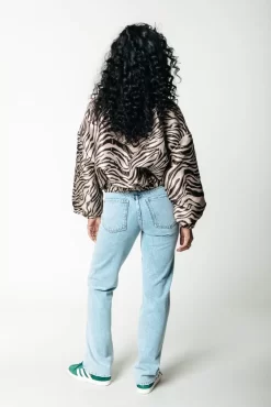 Bente Zebra Jacquard Bomber Jacket | Multicolor | Colourful Rebel Best