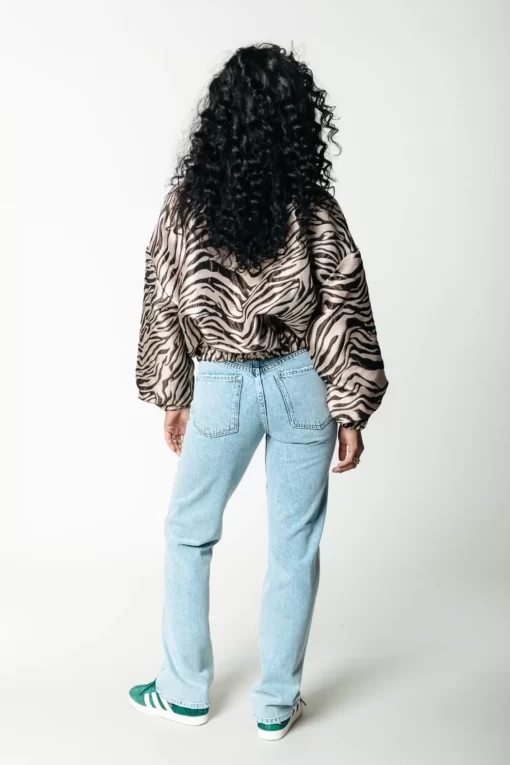 Bente Zebra Jacquard Bomber Jacket | Multicolor | Colourful Rebel Best