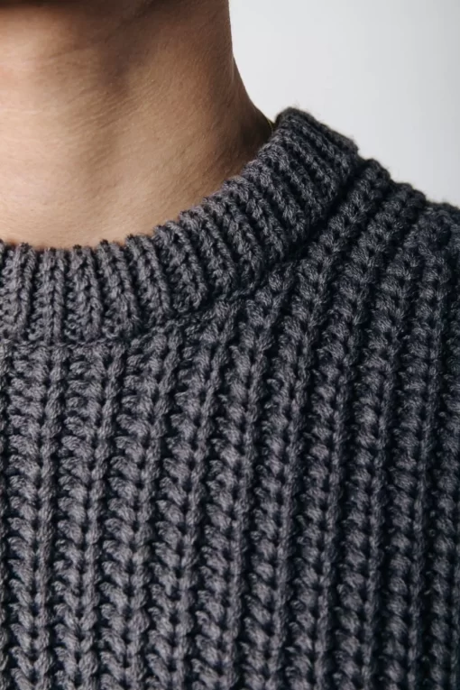 Dean Rib Knit Sweat | Dark Grey | Colourful Rebel Best Sale