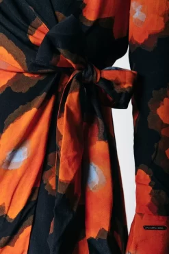 Dorin Wrap Dress | Mandarin Orange | Colourful Rebel Best