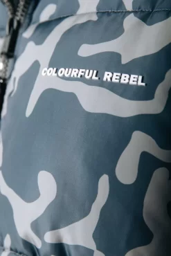 Finch Clean Camo Puffer Jacket | Dark Grey | Colourful Rebel New