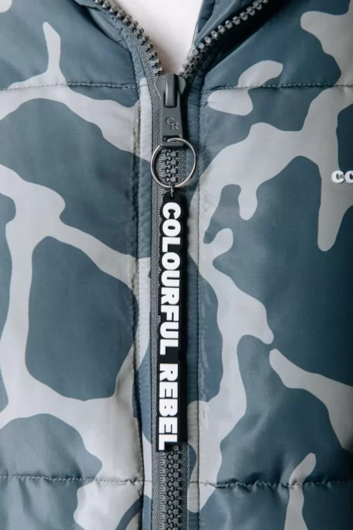 Finch Clean Camo Puffer Jacket | Dark Grey | Colourful Rebel New