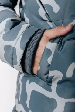 Finch Clean Camo Puffer Jacket | Dark Grey | Colourful Rebel New