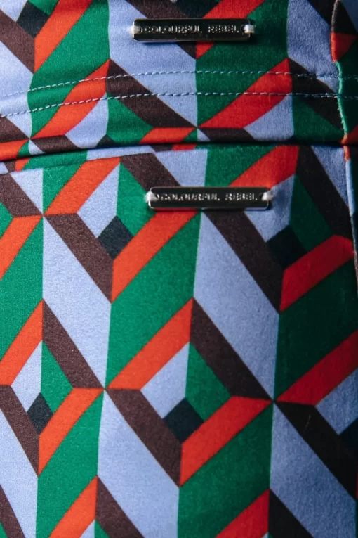Graphic Peached Flare Pants | Multicolor | Colourful Rebel New