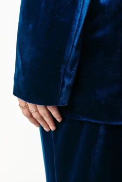Hape Velvet Slouchy Blazer | Vibrant Blue | Colourful Rebel New