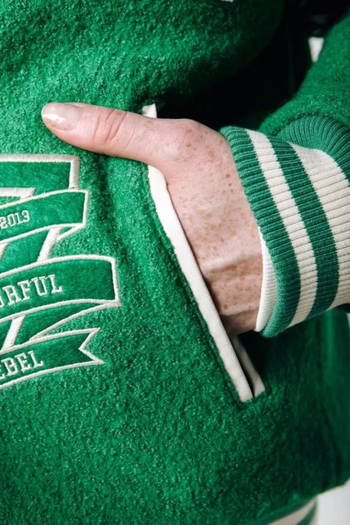 Joan Baseball Bomber Jacket | Deep Green | Colourful Rebel Cheap
