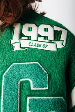 Joan Baseball Bomber Jacket | Deep Green | Colourful Rebel Cheap