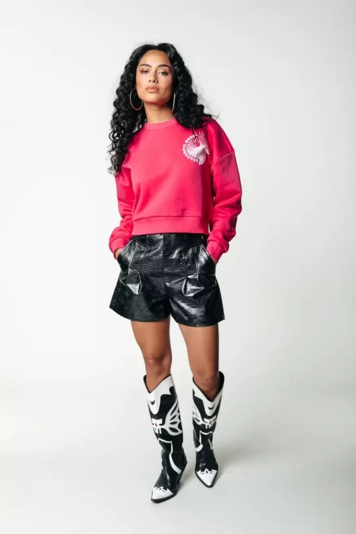 Linde Croco Vegan Leather Short | Black | Colourful Rebel Clearance