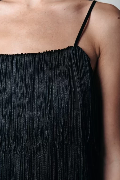 Meriah Fringe Strap Dress | Black | Colourful Rebel Best Sale