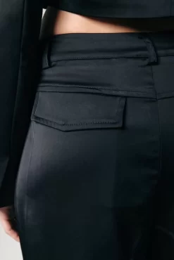 Moira Satin Worker Pants | Black | Colourful Rebel Flash Sale