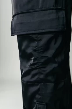 Moira Satin Worker Pants | Black | Colourful Rebel Flash Sale