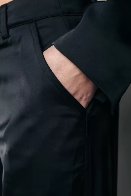 Moira Satin Worker Pants | Black | Colourful Rebel Flash Sale