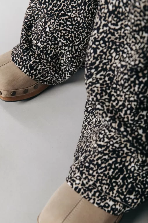 Nadine Leopard Flare Pants | Sand | Colourful Rebel Discount