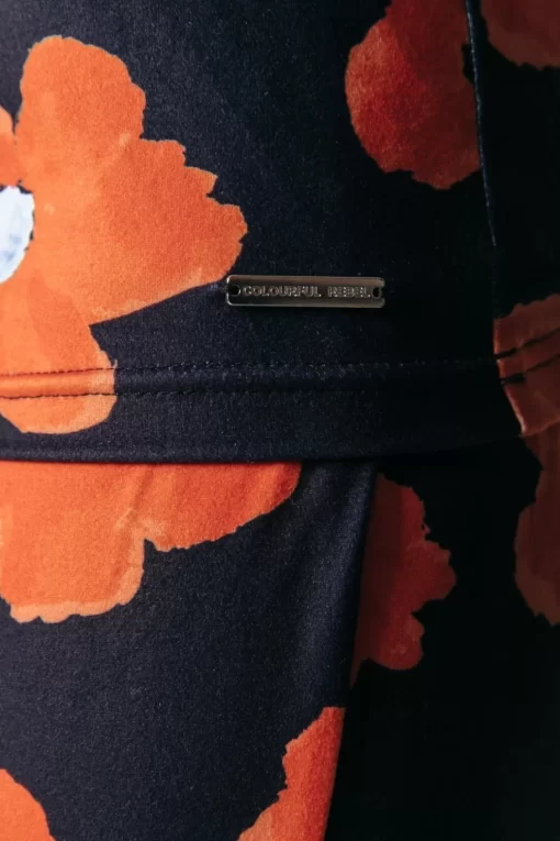 Neyo Flower Peached Turtleneck Top | Mandarin Orange | Colourful Rebel Cheap
