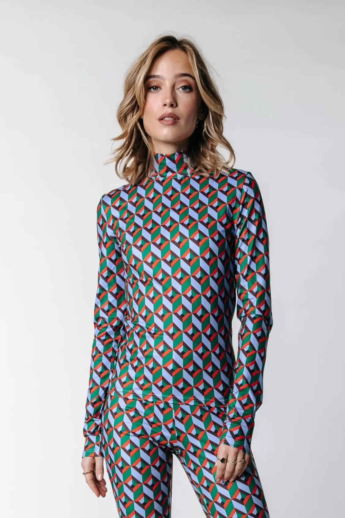 Neyo Graphic Peached Turtleneck Top | Multicolor | Colourful Rebel Flash Sale