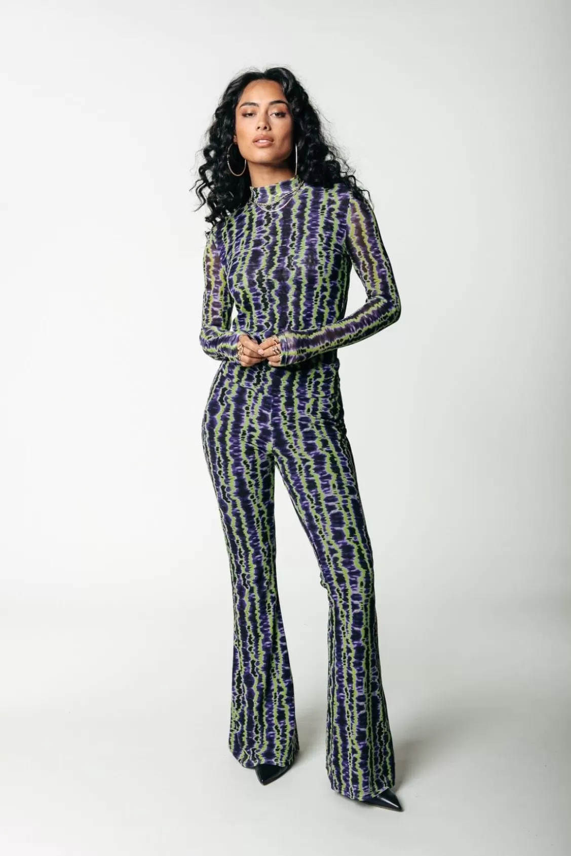 Neyo Tie Dye Stripes Mesh Top | Multicolor | Colourful Rebel Outlet