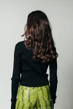 Nori Knit Polo | Black | Colourful Rebel Flash Sale