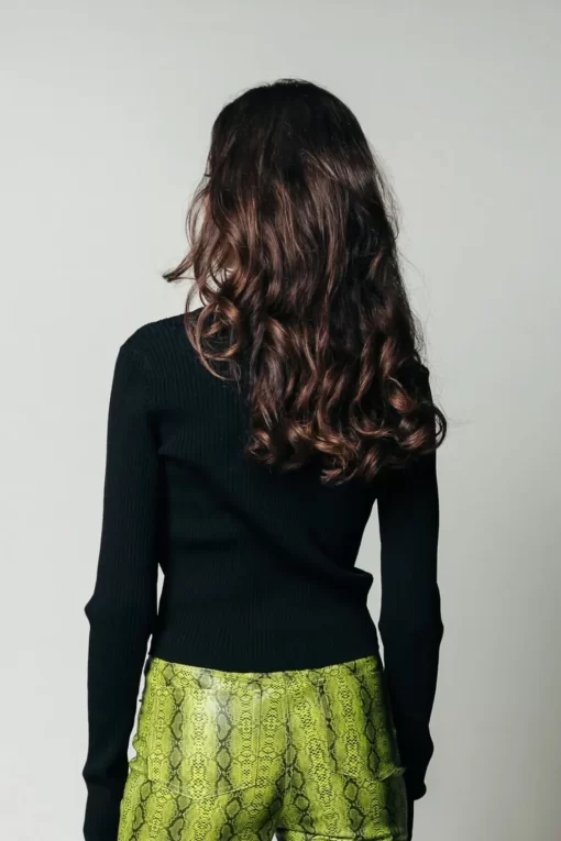 Nori Knit Polo | Black | Colourful Rebel Flash Sale