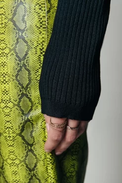 Nori Knit Polo | Black | Colourful Rebel Flash Sale