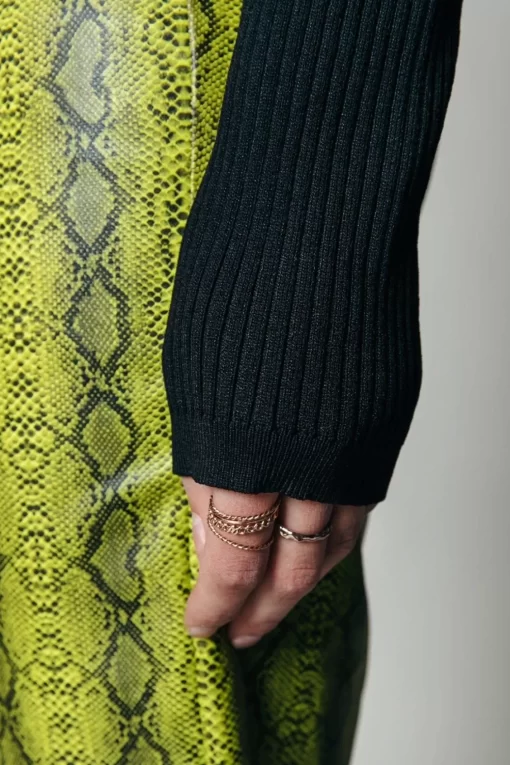 Nori Knit Polo | Black | Colourful Rebel Flash Sale