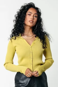 Nori Knit Polo | Moon Green | Colourful Rebel Discount