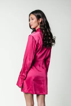 Runa Satin Mini Dress | Fuchsia | Colourful Rebel Sale
