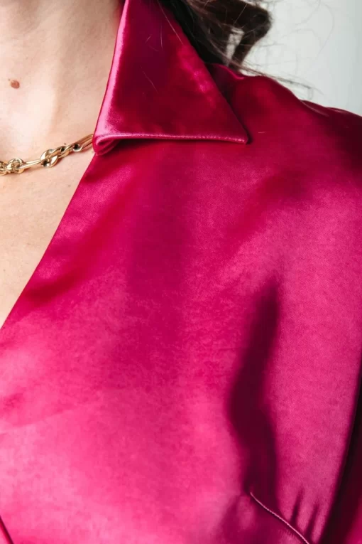 Runa Satin Mini Dress | Fuchsia | Colourful Rebel Sale