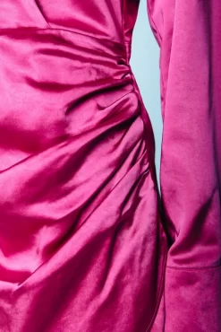 Runa Satin Mini Dress | Fuchsia | Colourful Rebel Sale
