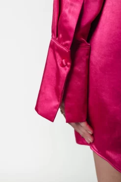 Runa Satin Mini Dress | Fuchsia | Colourful Rebel Sale