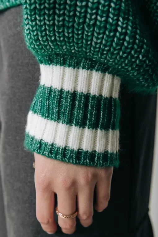 Shara Cr Patch Knitted Cardigan | Deep Green | Colourful Rebel Best Sale