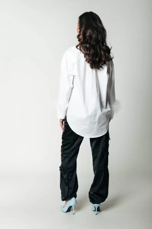 Talia Feather Blouse | Off White | Colourful Rebel Discount
