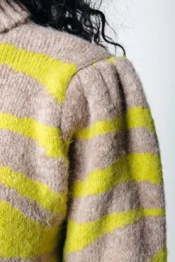 Tani Zebra Jacquard Knit | Neon Lime | Colourful Rebel Outlet