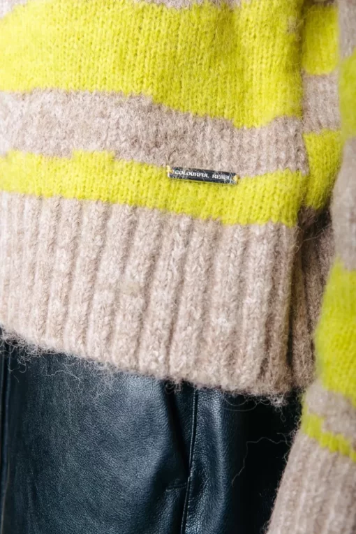 Tani Zebra Jacquard Knit | Neon Lime | Colourful Rebel Outlet