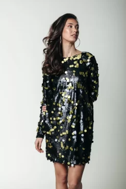 Tina Sequins Straight Dress | Lime | Colourful Rebel New