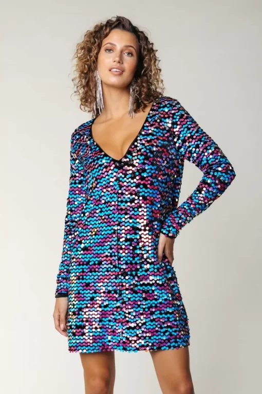 Tina Sequins Straight Dress | Medium Pink | Colourful Rebel Best Sale
