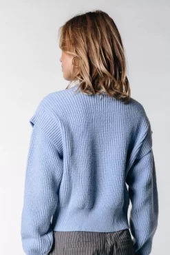 Toby Sleeve Detail Knit | Soft Blue | Colourful Rebel Best