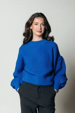 Yitty Knitted Sweater | Vibrant Blue | Colourful Rebel Sale