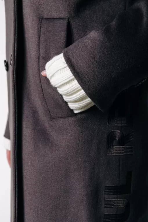 Zania Rib Collar Wool Coat | Taupe | Colourful Rebel Clearance