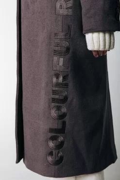 Zania Rib Collar Wool Coat | Taupe | Colourful Rebel Clearance